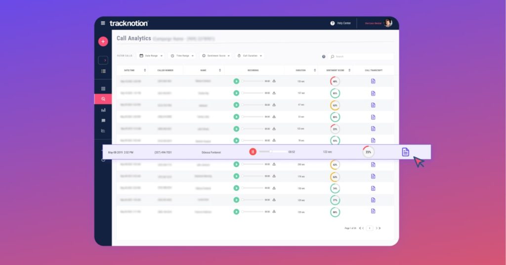 TrackNotion Transcripts