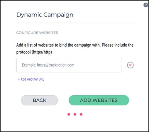 add websites to your dynamic campaign